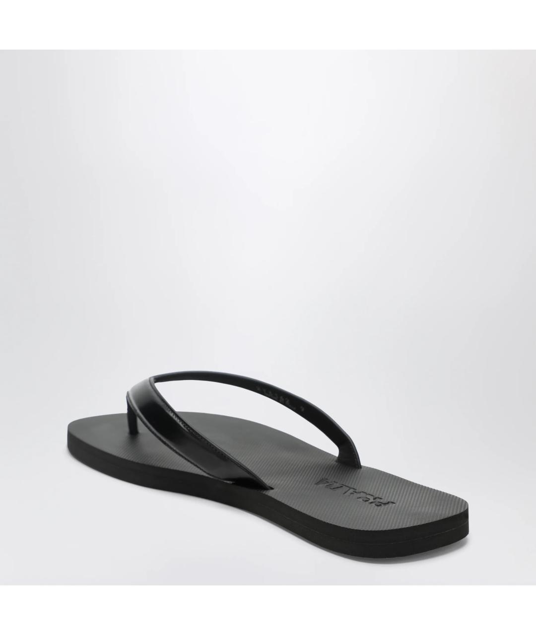 PRADA Черные кожаные шлепанцы, фото 2