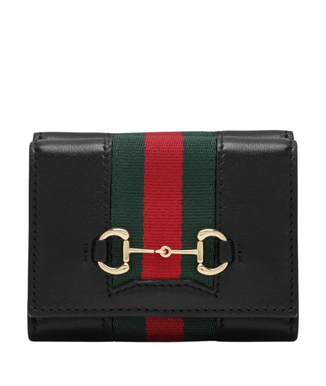 GUCCI Черный кожаный кошелек, фото 1