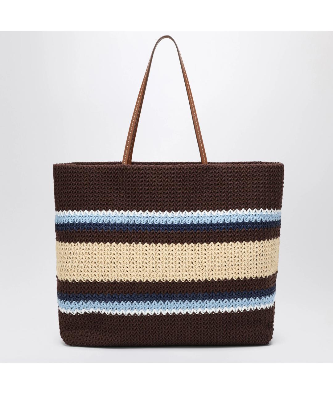 MIU MIU Коричневая пелетеная сумка тоут, фото 2