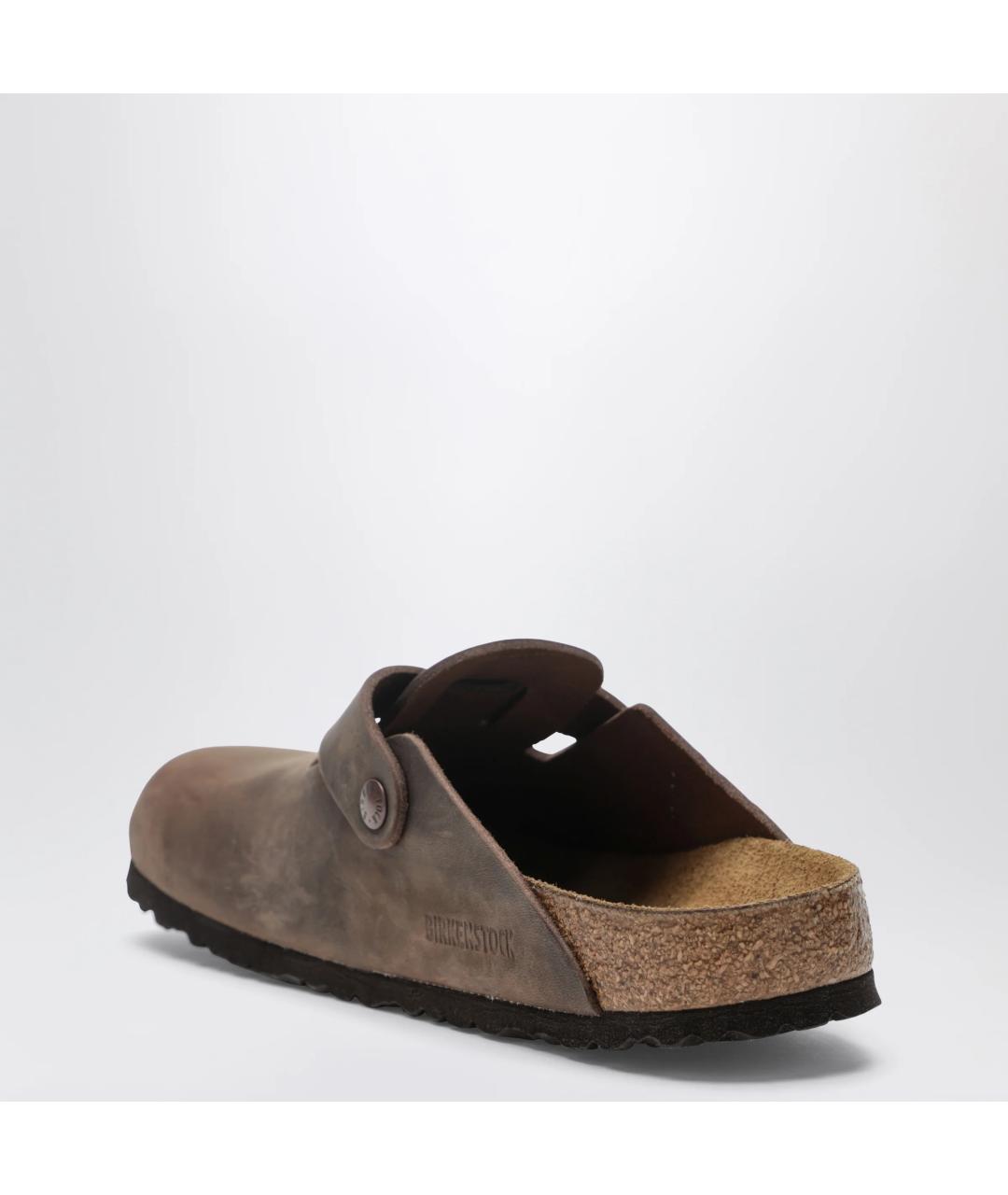 BIRKENSTOCK Коричневые кожаные шлепанцы, фото 2