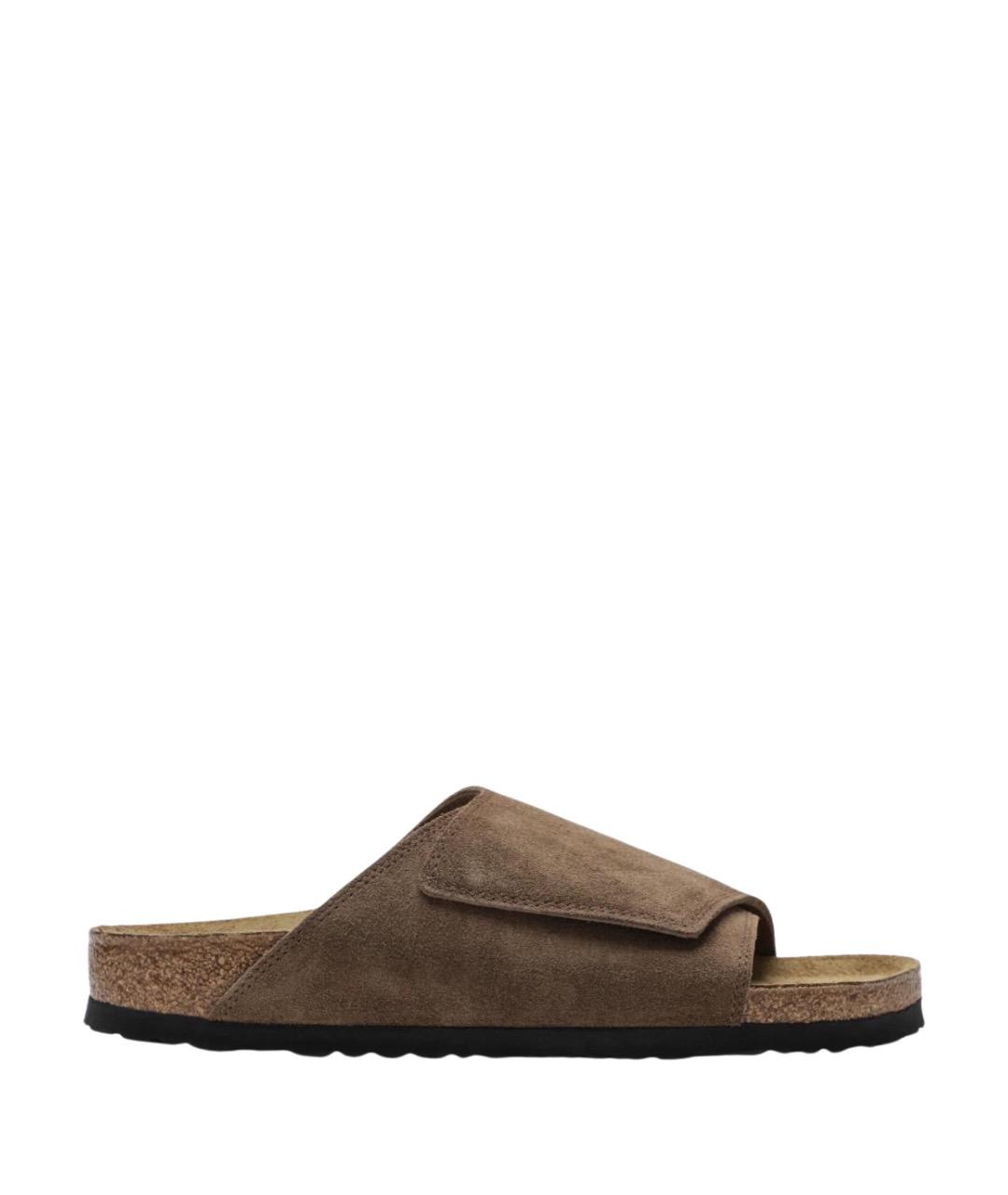 BIRKENSTOCK Коричневые кожаные шлепанцы, фото 1