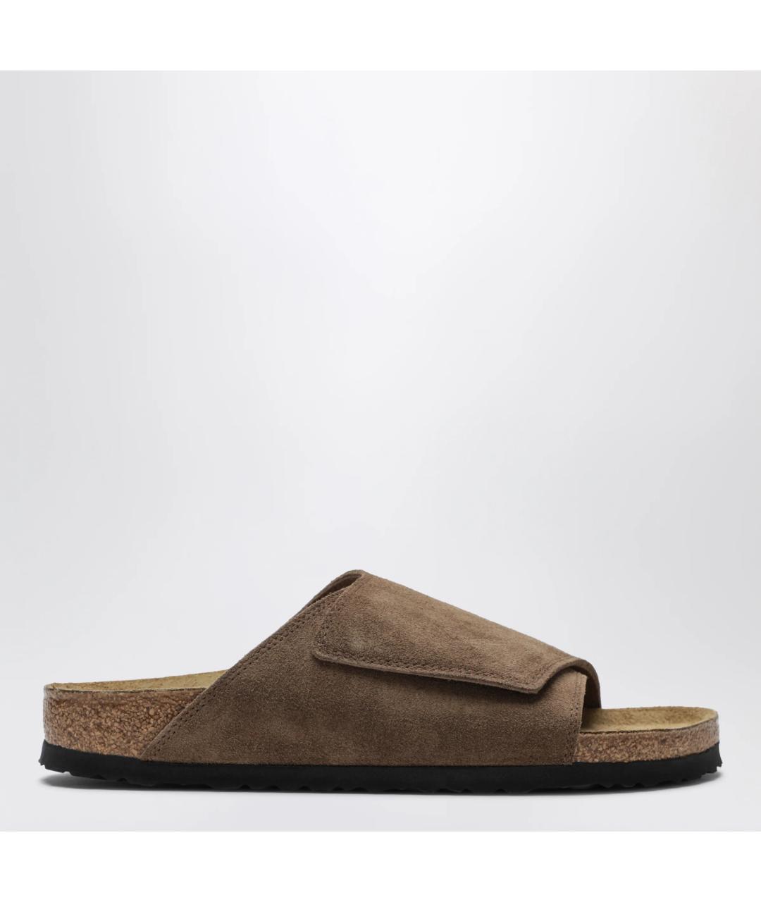 BIRKENSTOCK Коричневые кожаные шлепанцы, фото 3
