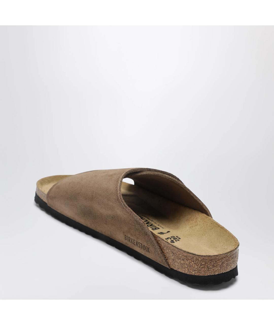 BIRKENSTOCK Коричневые кожаные шлепанцы, фото 2