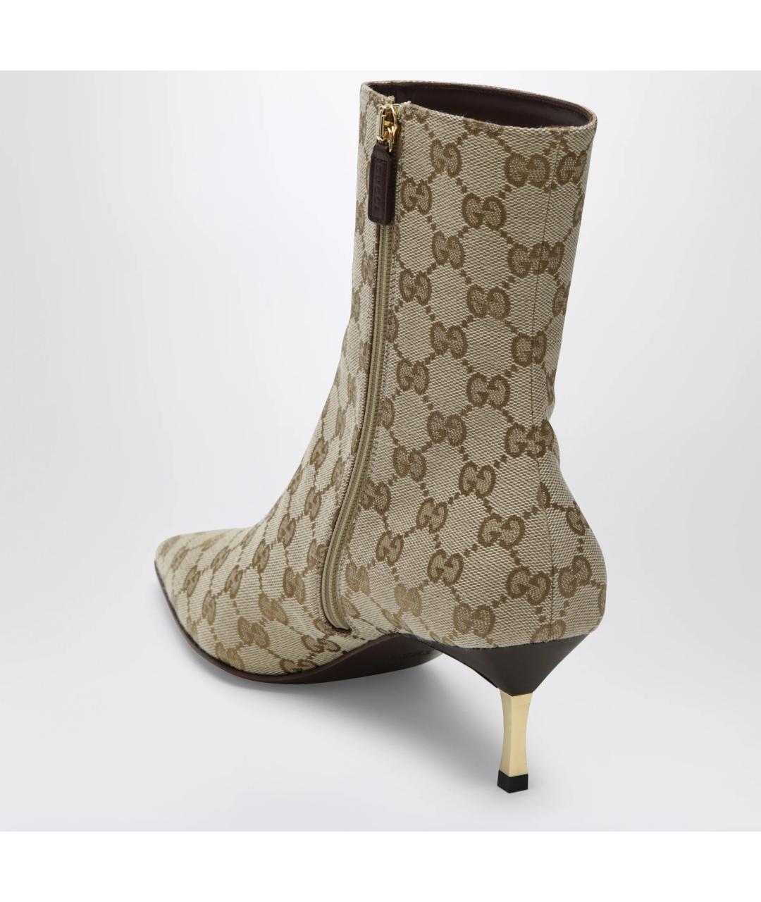 GUCCI Бежевые текстильные ботильоны, фото 2