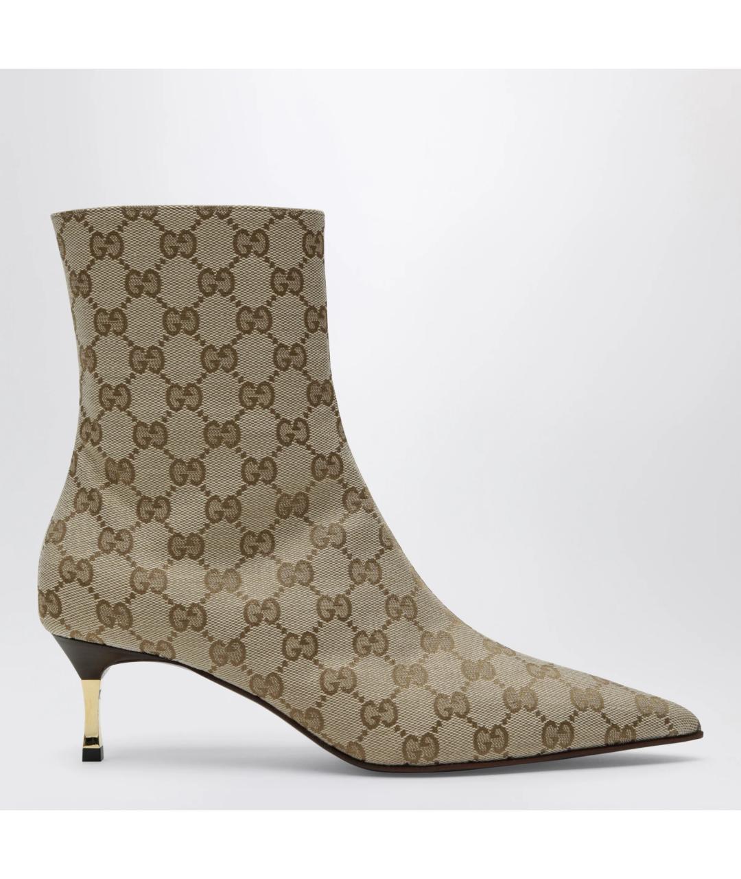 GUCCI Бежевые текстильные ботильоны, фото 3