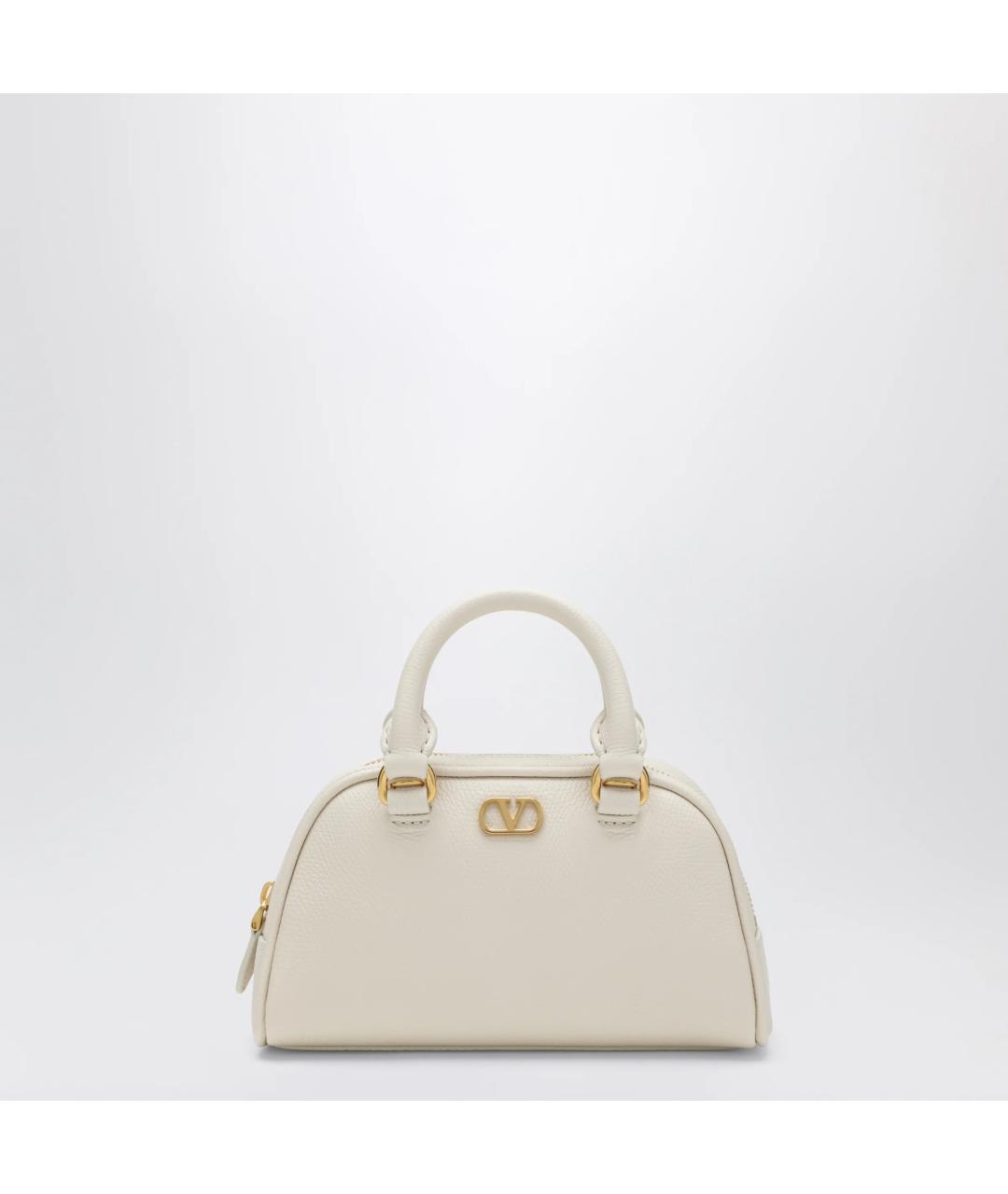 VALENTINO Белая кожаная сумка тоут, фото 3