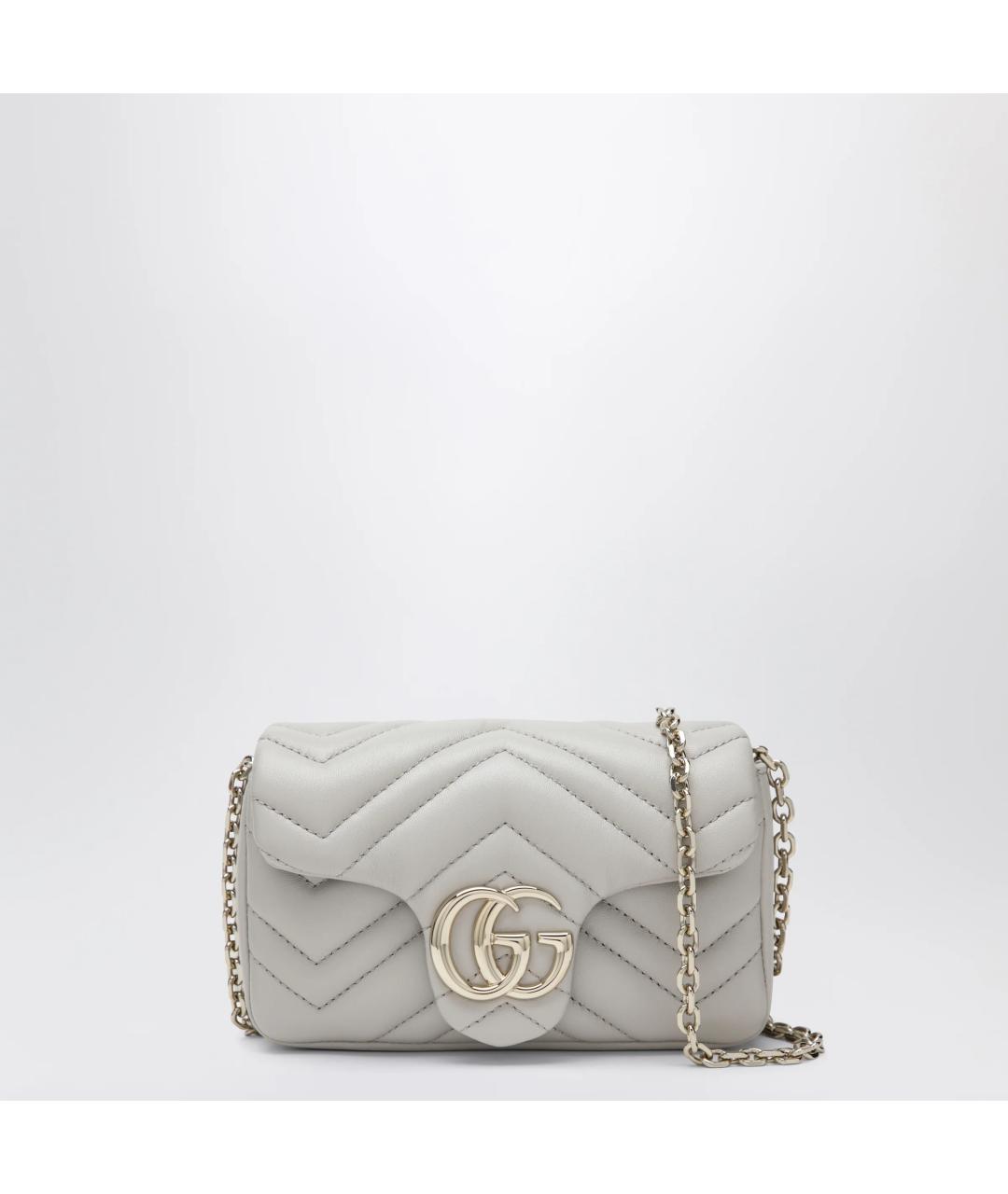 GUCCI Серая кожаная сумка через плечо, фото 3