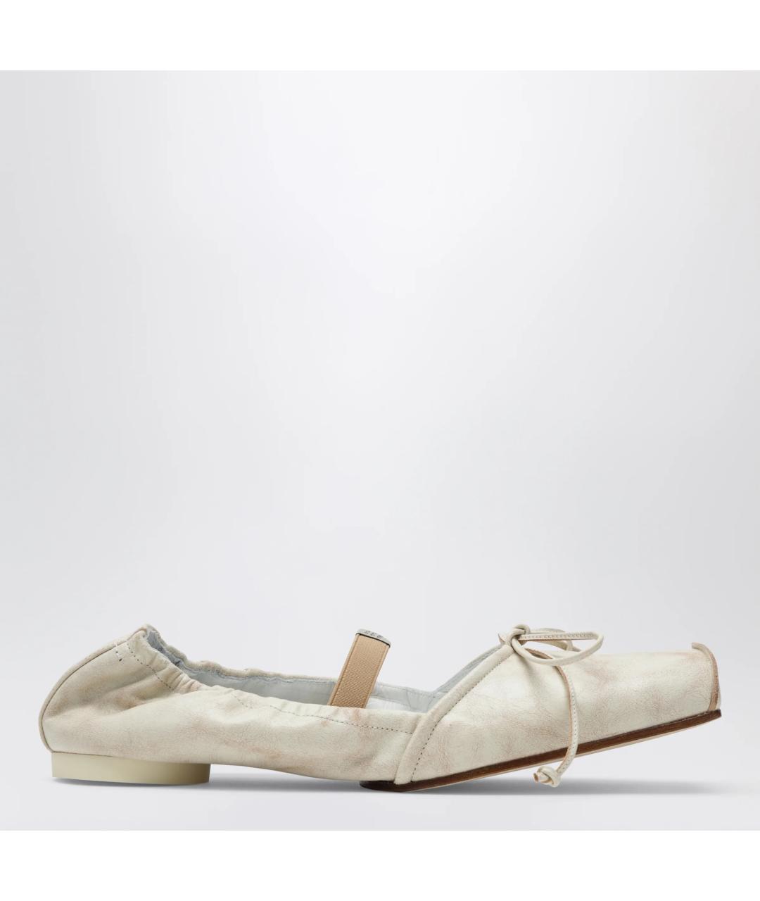 MM6 MAISON MARGIELA Белые кожаные балетки, фото 3