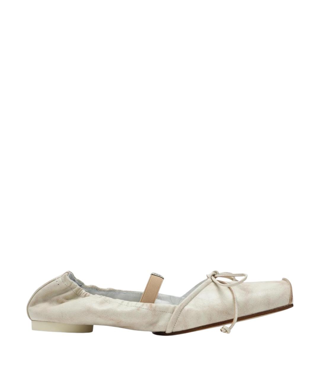 MM6 MAISON MARGIELA Белые кожаные балетки, фото 1
