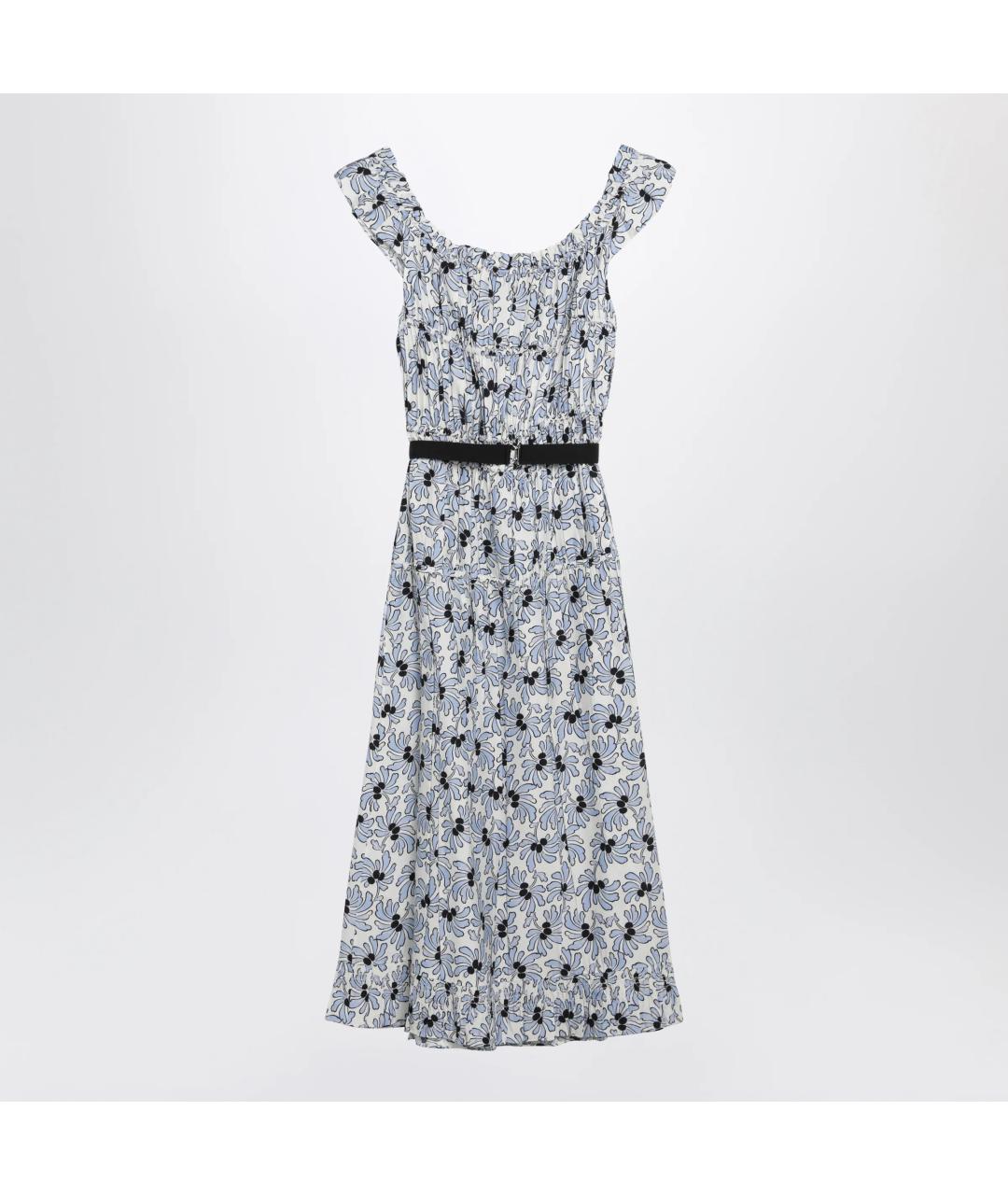 PRADA Голубое шелковое повседневное платье, фото 2