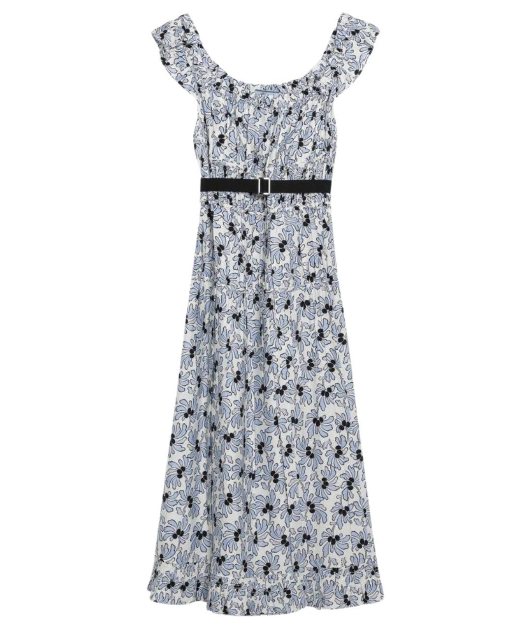 PRADA Голубое шелковое повседневное платье, фото 1