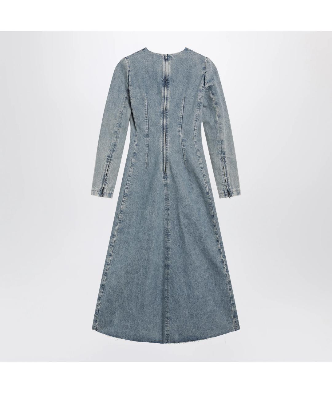 MAISON MARGIELA Голубое хлопковое повседневное платье, фото 2