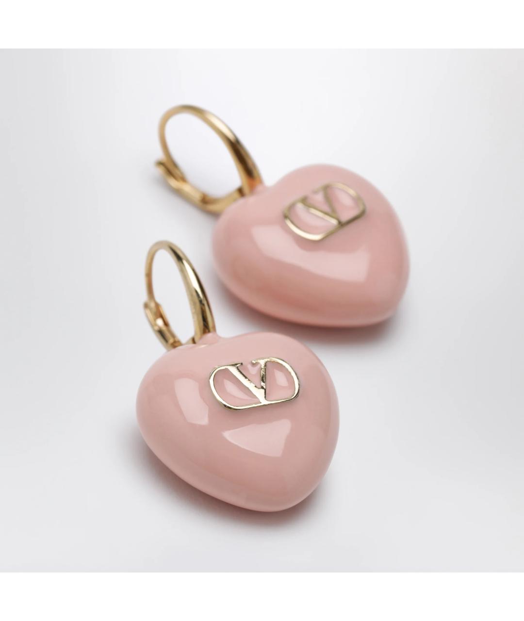 VALENTINO Розовые металлические серьги, фото 2
