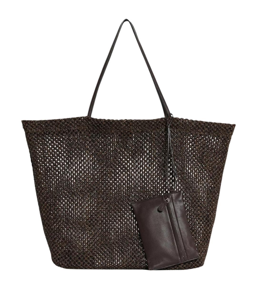 THE ROW Коричневая пелетеная сумка тоут, фото 1