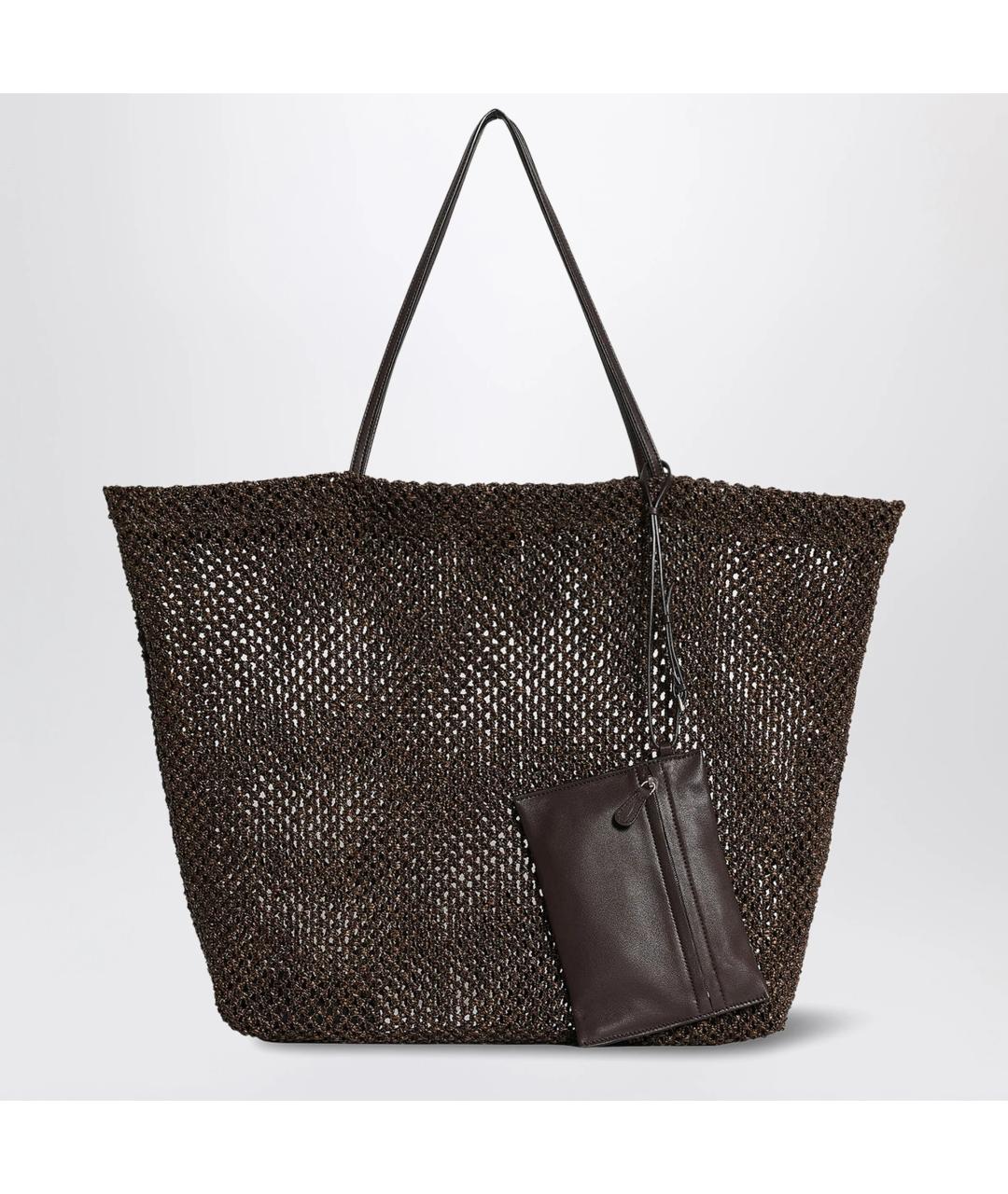 THE ROW Коричневая пелетеная сумка тоут, фото 3