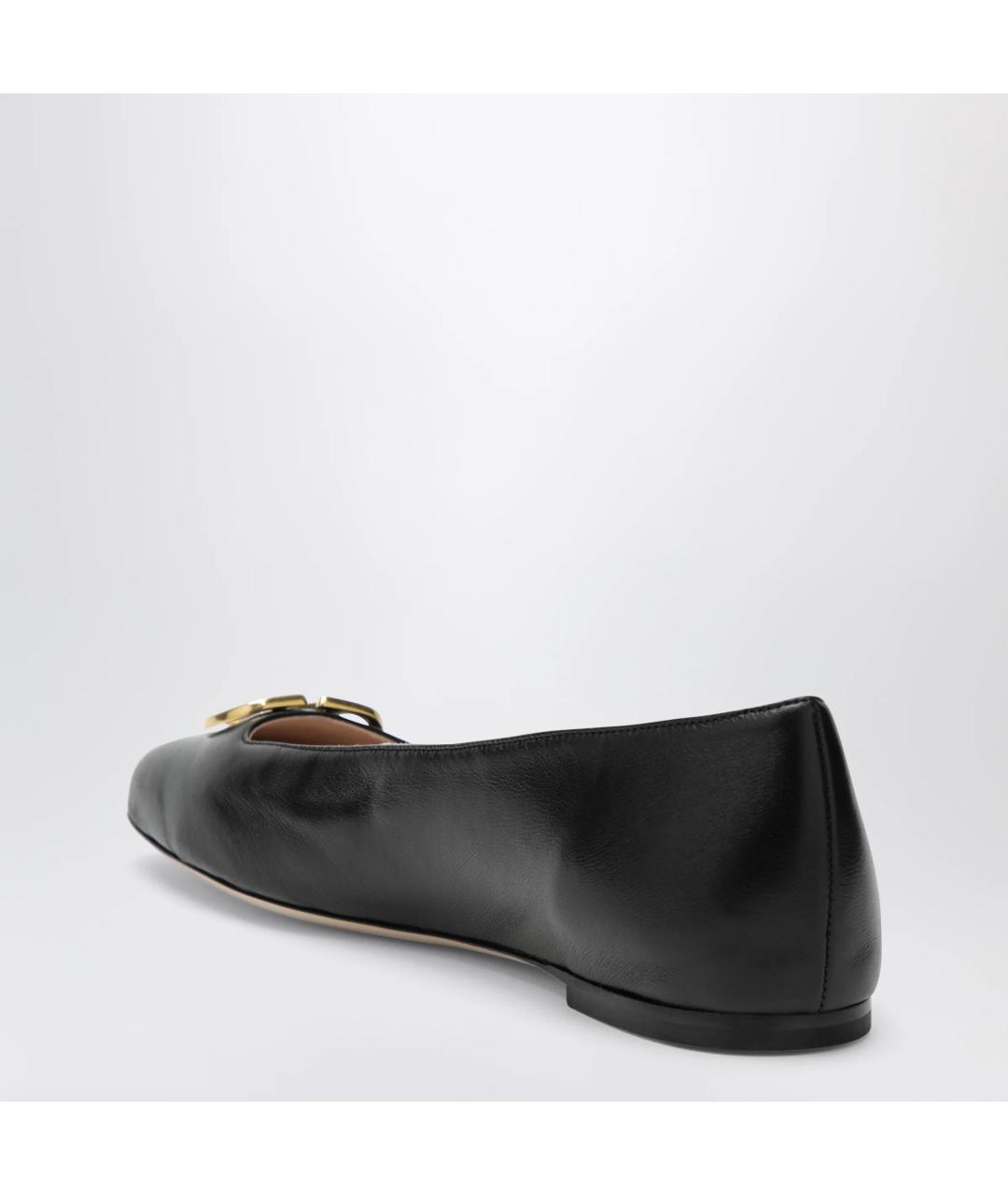 VALENTINO Черные кожаные балетки, фото 2