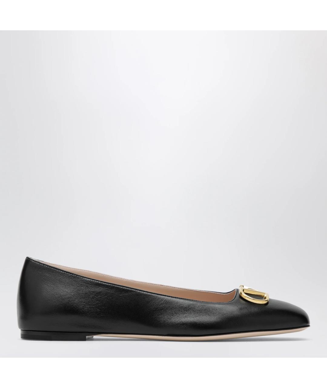VALENTINO Черные кожаные балетки, фото 3