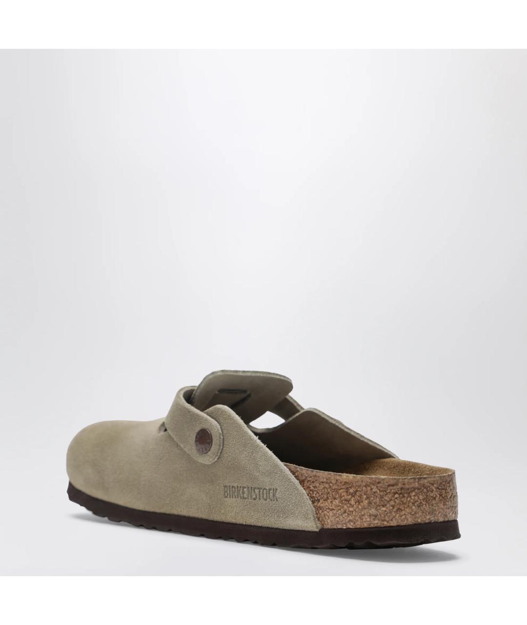 BIRKENSTOCK Хаки замшевые мюли, фото 4