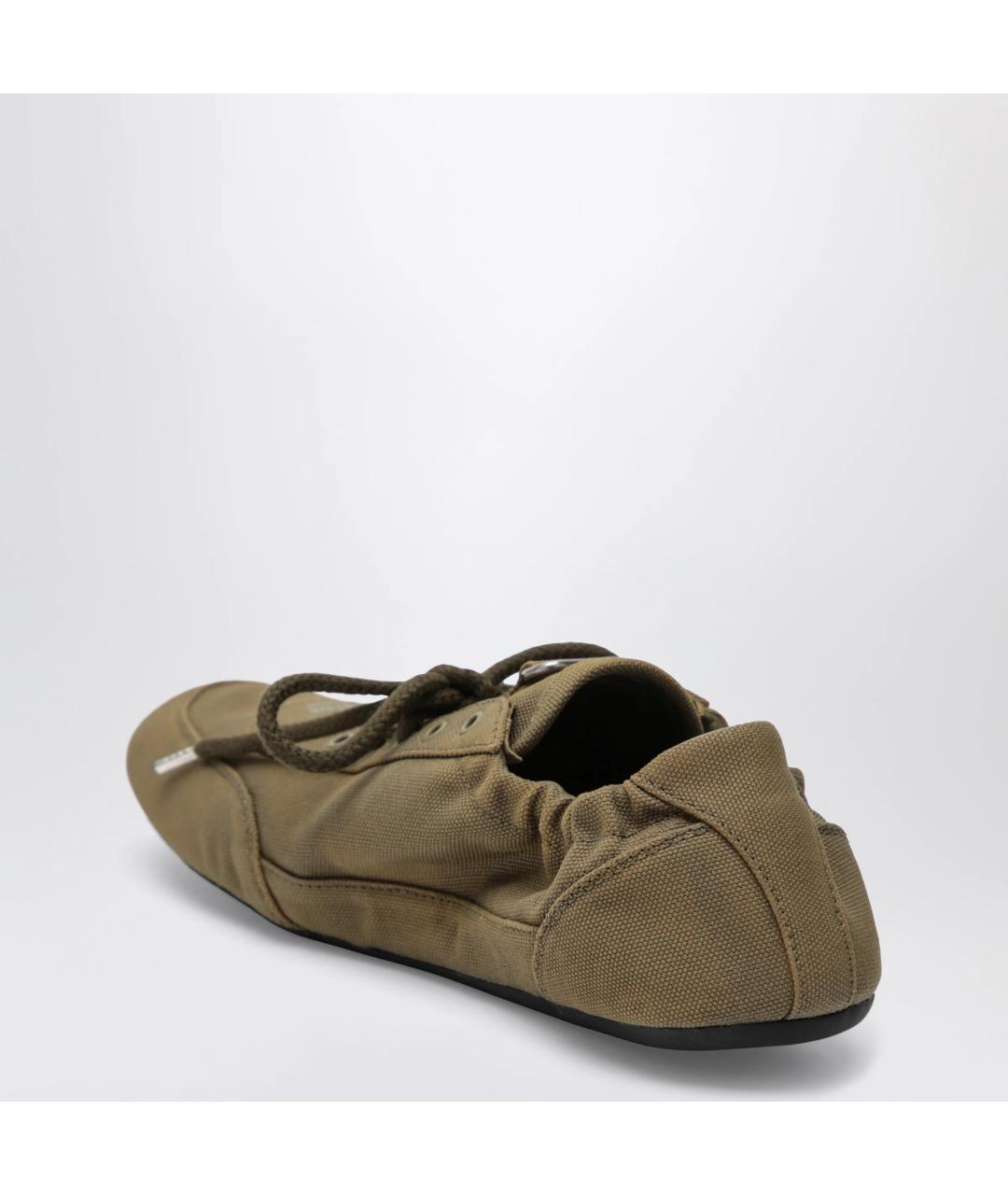 PRADA Зеленые текстильные кроссовки, фото 2