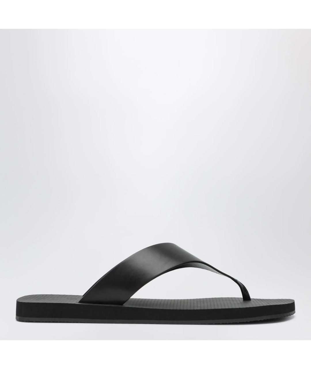 THE ROW Черные кожаные шлепанцы, фото 3