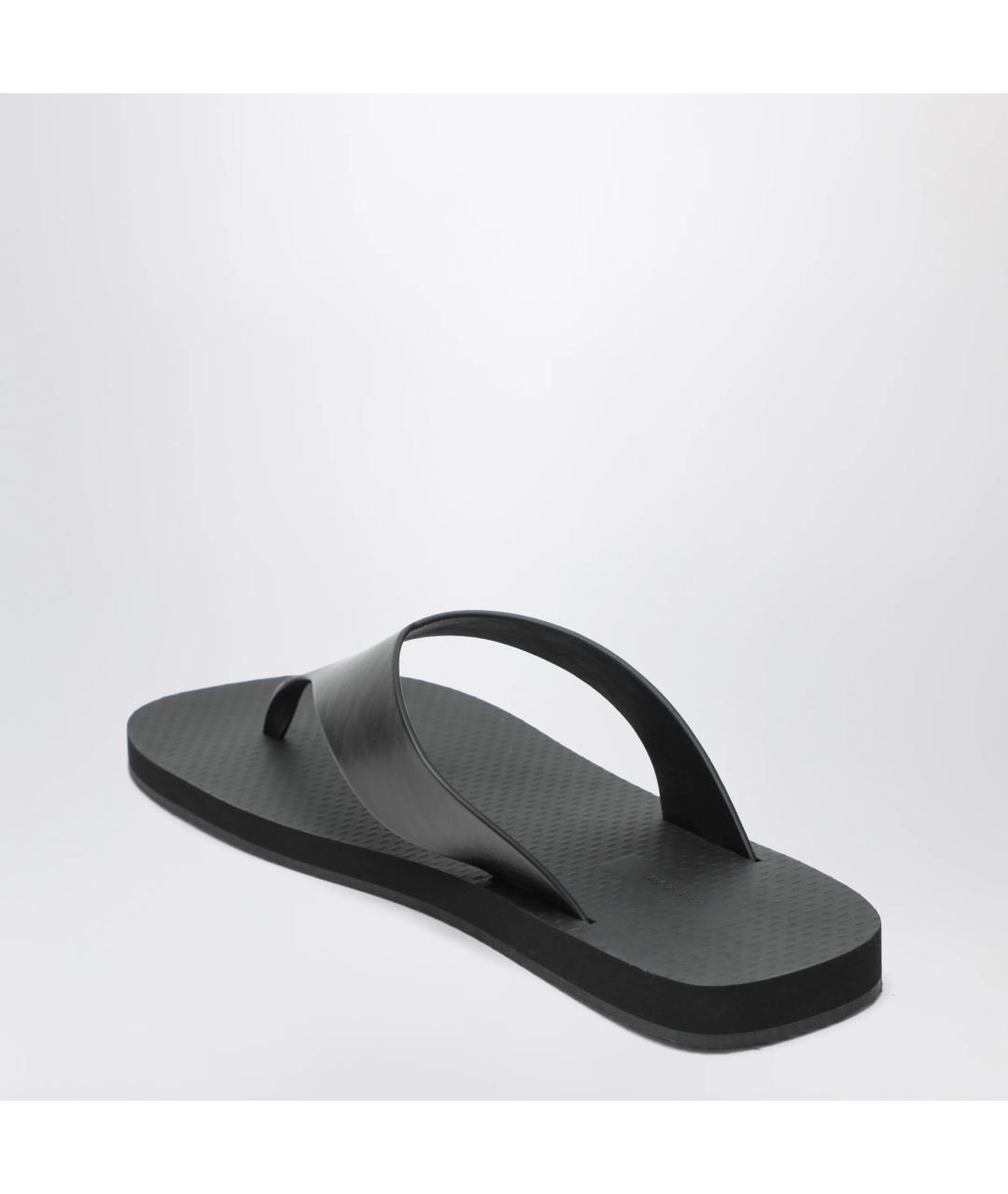 THE ROW Черные кожаные шлепанцы, фото 2