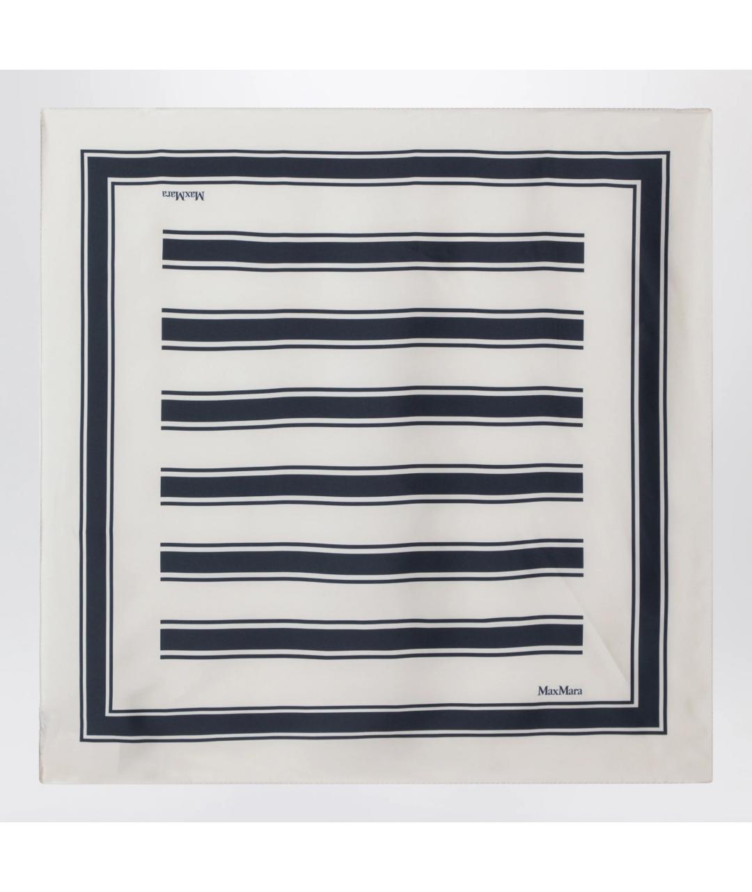 MAX MARA Синий шелковый шарф, фото 2