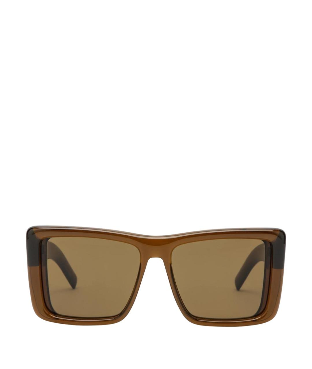 SAINT LAURENT Хаки пластиковые солнцезащитные очки, фото 1