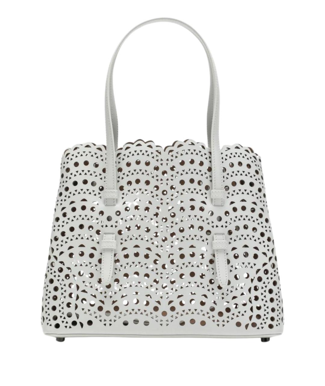 ALAIA Белая кожаная сумка тоут, фото 1