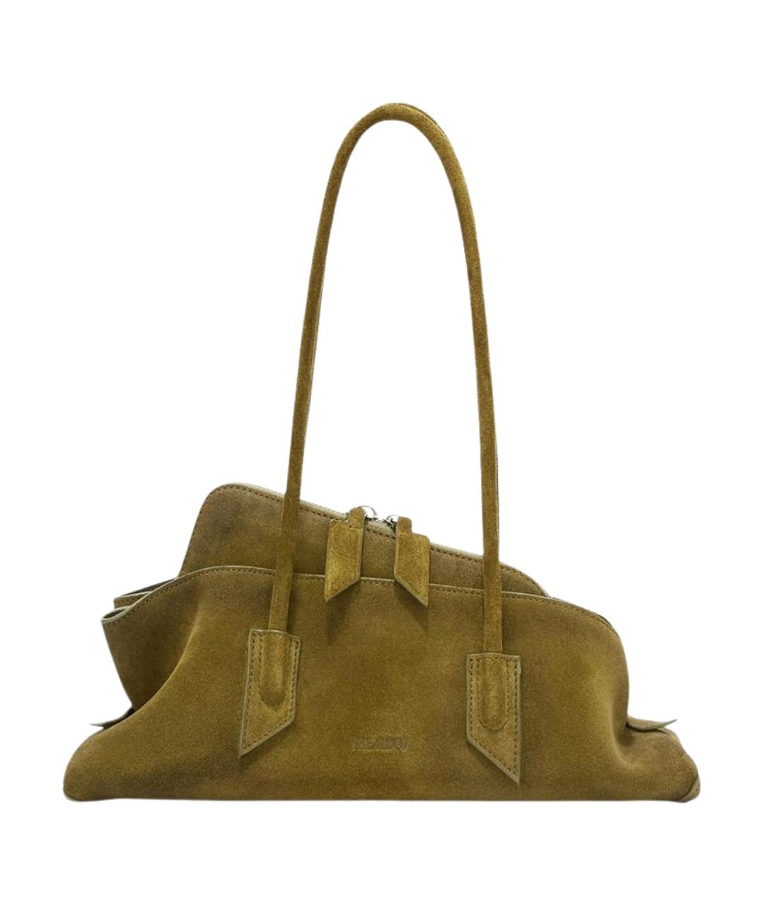 THE ATTICO Зеленая замшевая сумка через плечо, фото 1