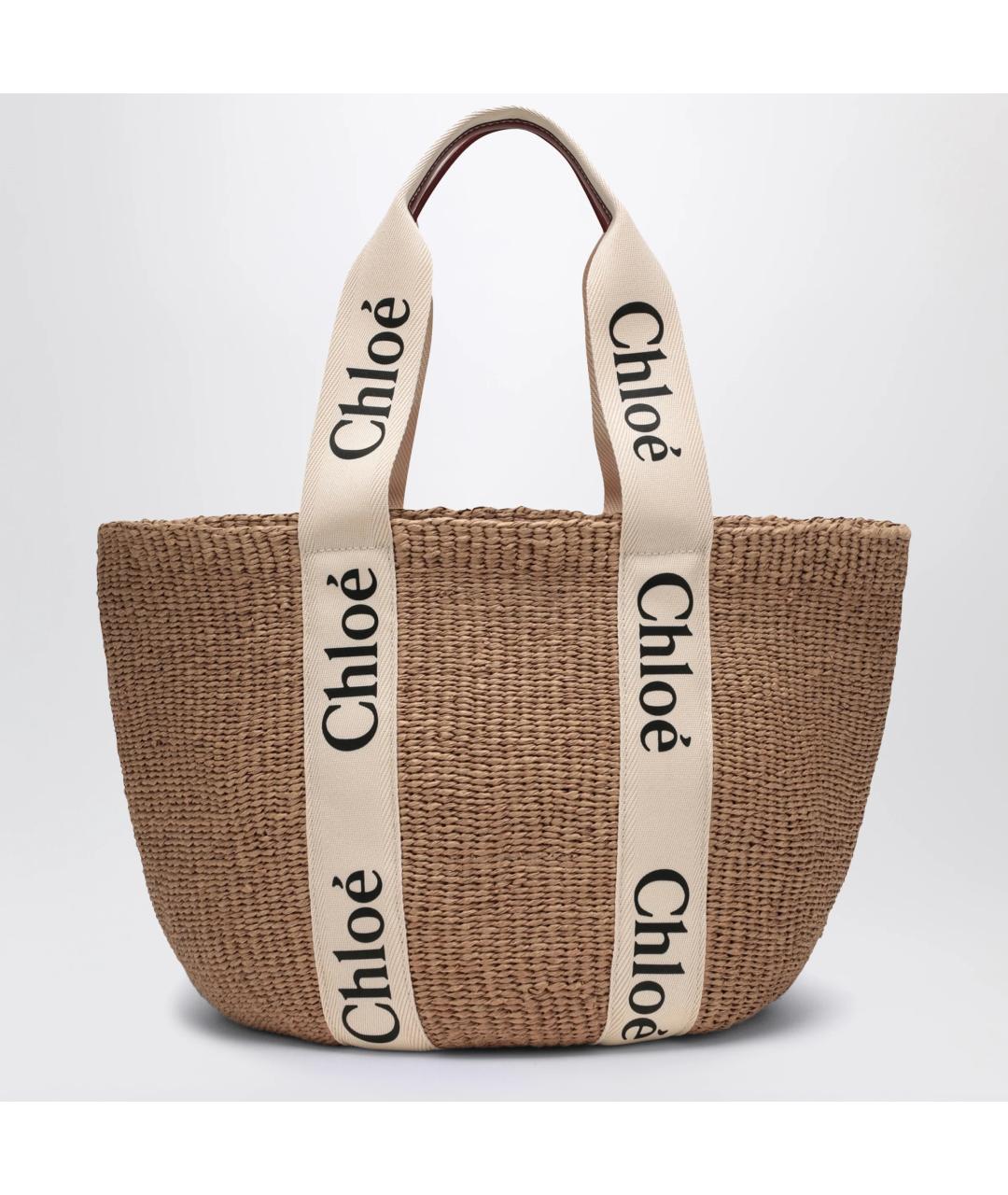 CHLOE Бежевая пелетеная сумка тоут, фото 2