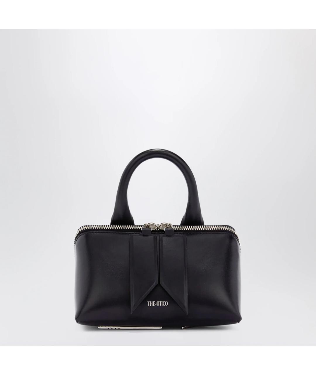 THE ATTICO Черная кожаная сумка с короткими ручками, фото 3