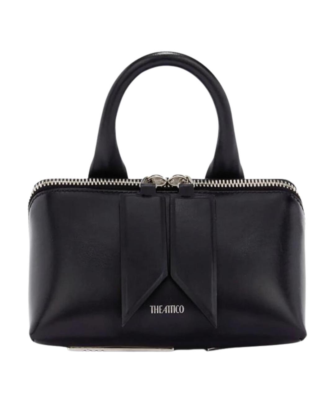 THE ATTICO Черная кожаная сумка с короткими ручками, фото 1
