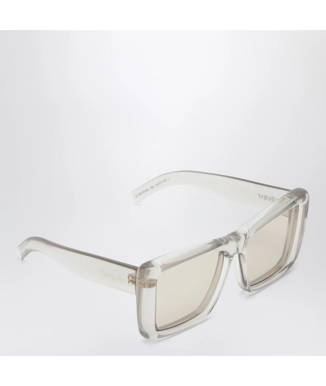 SAINT LAURENT Бежевые пластиковые солнцезащитные очки, фото 2