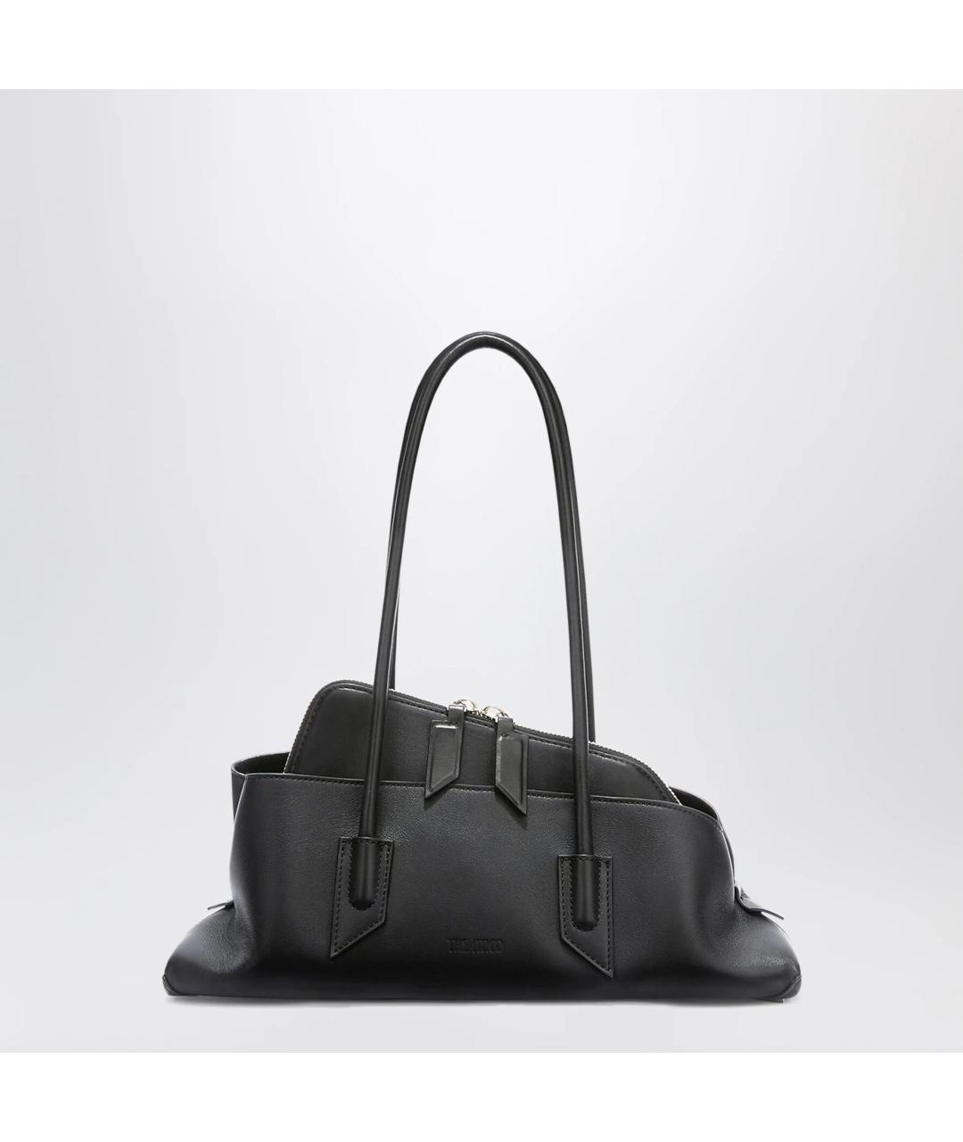 THE ATTICO Черная кожаная сумка через плечо, фото 3
