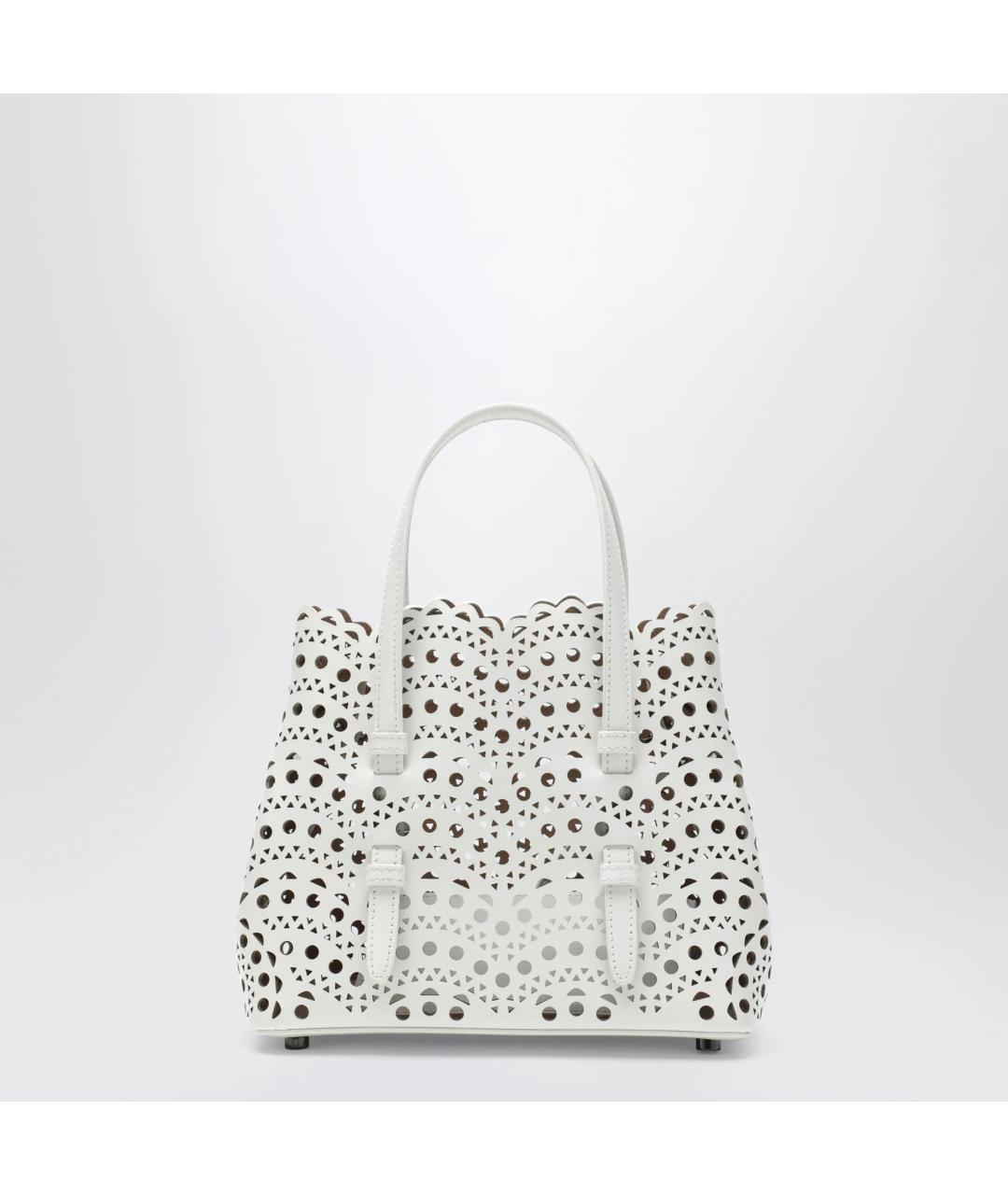 ALAIA Белая кожаная сумка тоут, фото 3