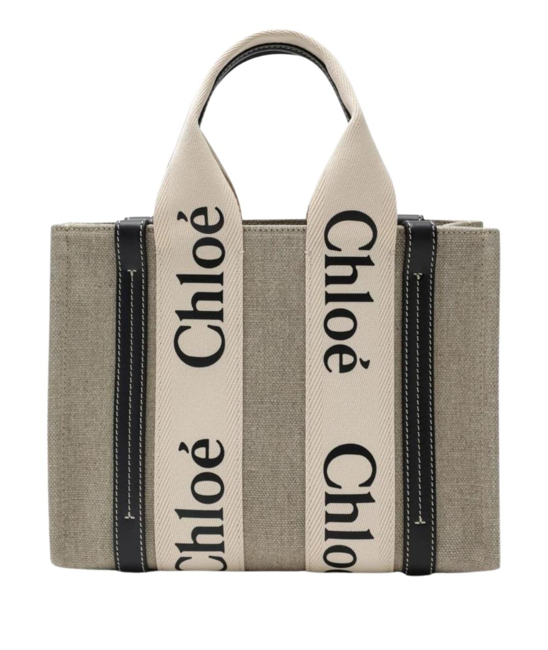CHLOE Бежевая хлопковая сумка тоут, фото 1