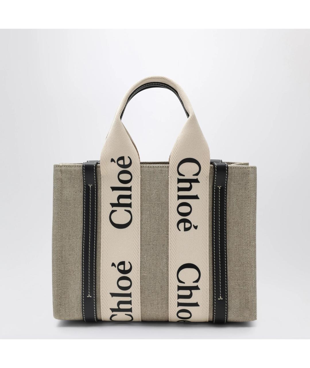 CHLOE Бежевая хлопковая сумка тоут, фото 3