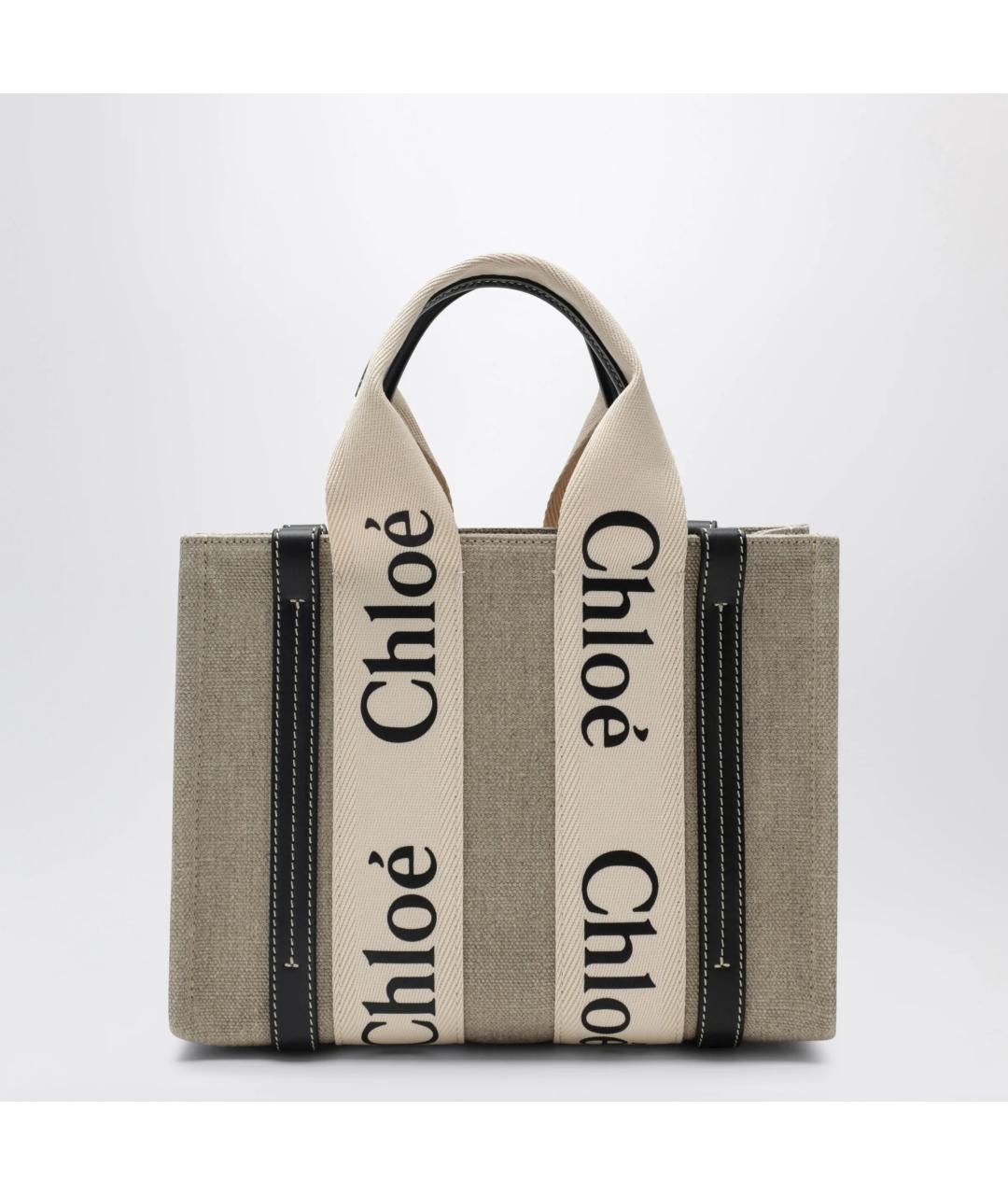 CHLOE Бежевая хлопковая сумка тоут, фото 2