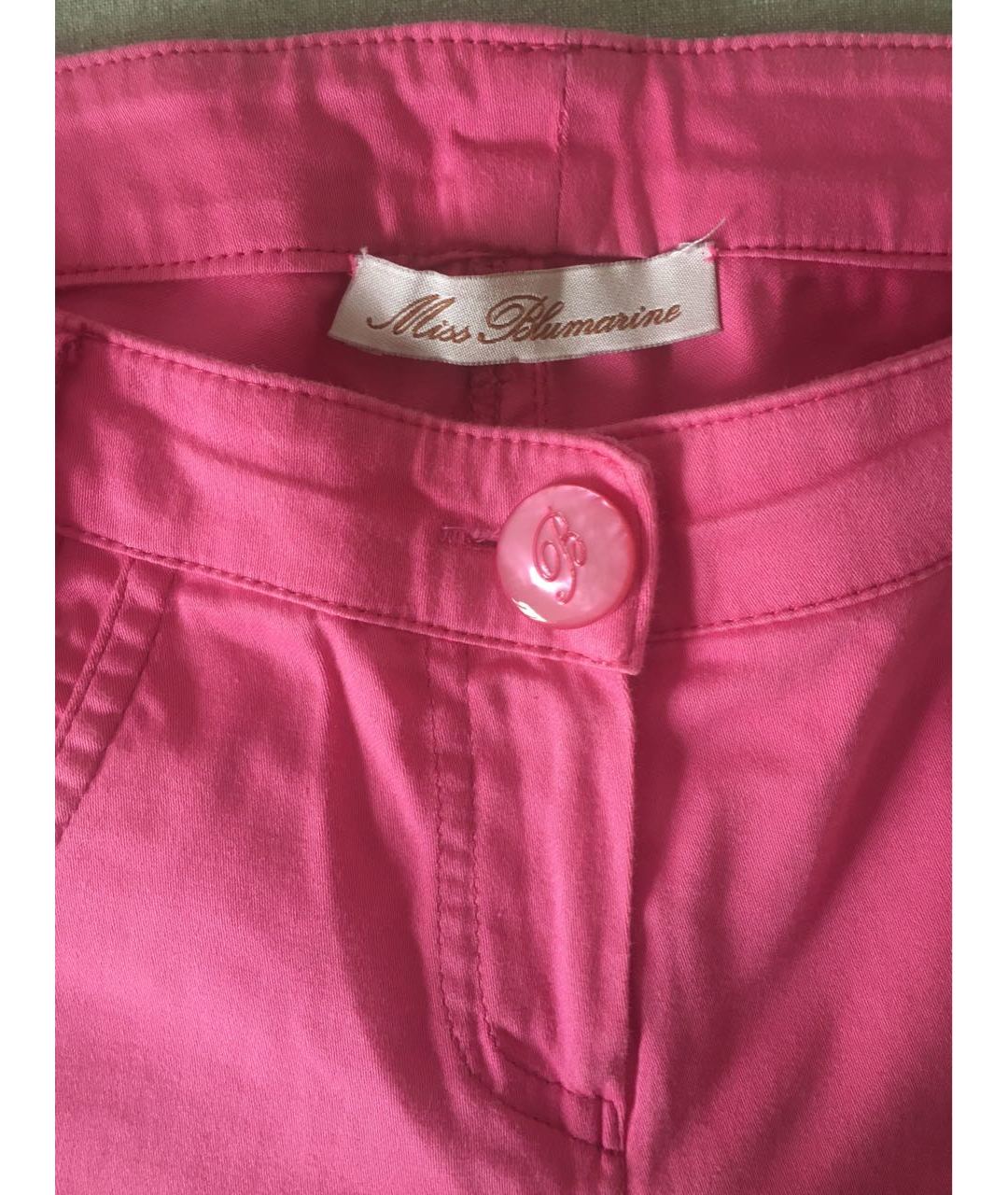 MISS BLUMARINE Розовые хлопковые брюки и шорты, фото 3