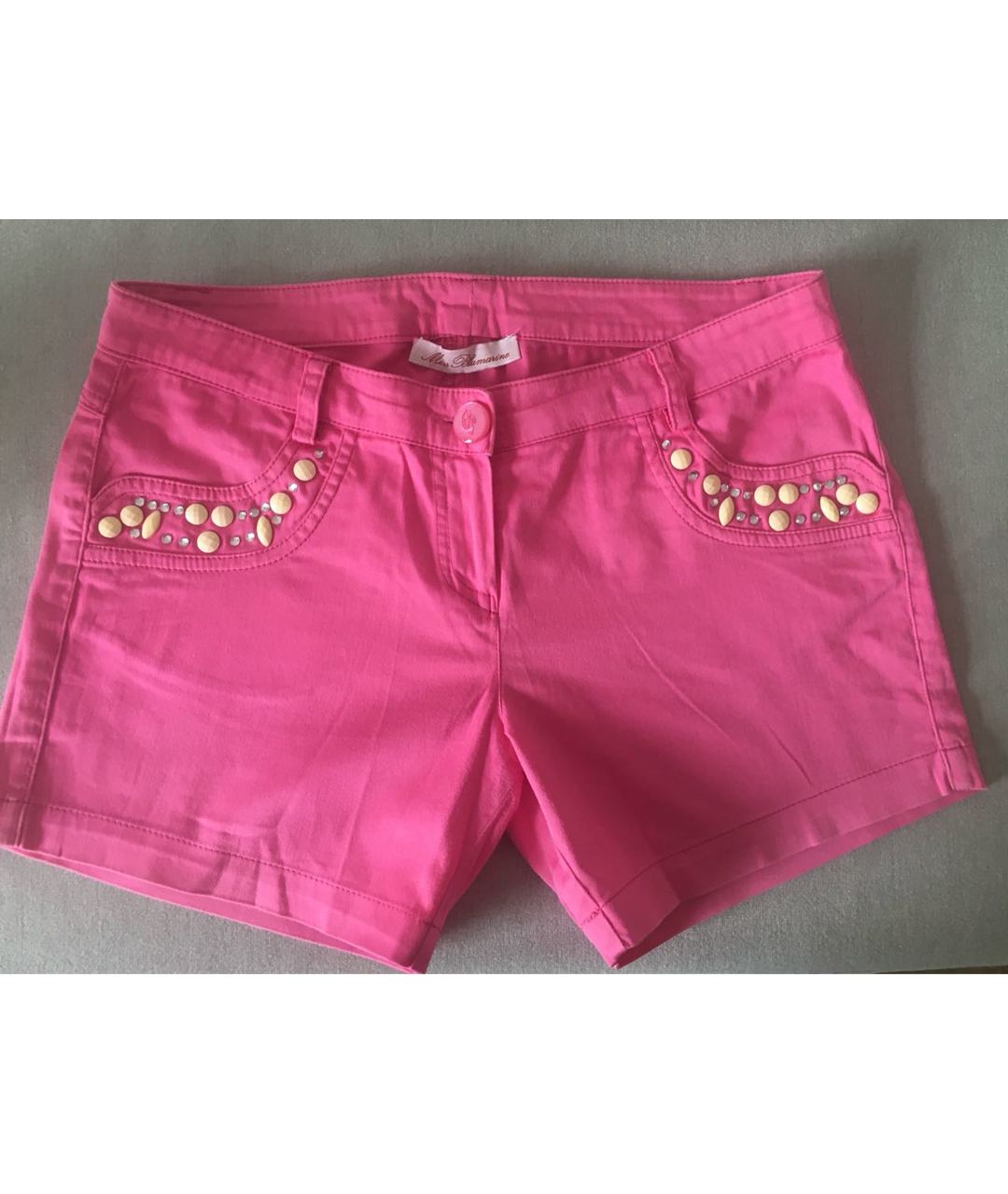 MISS BLUMARINE Розовые хлопковые брюки и шорты, фото 7
