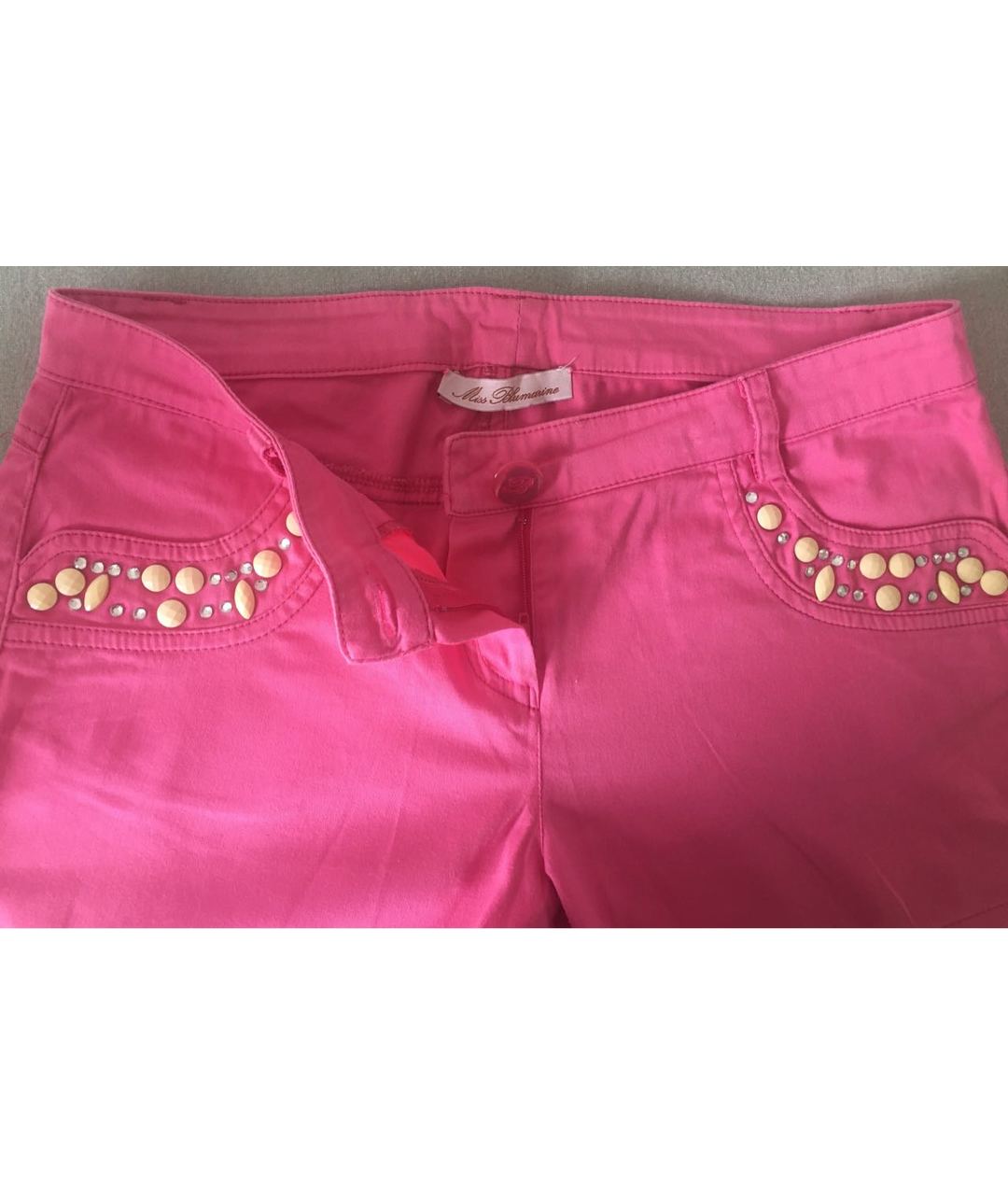 MISS BLUMARINE Розовые хлопковые брюки и шорты, фото 6