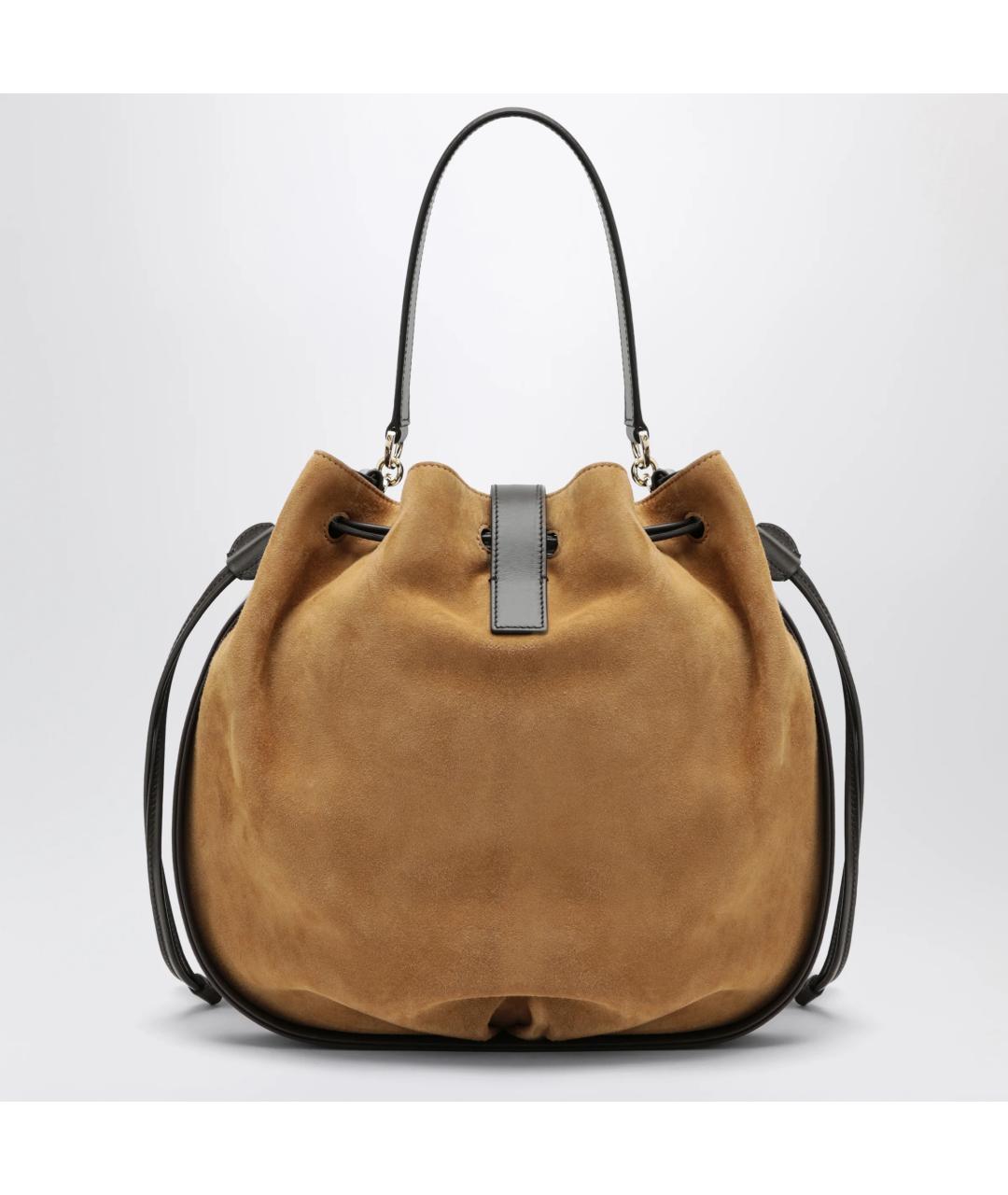 FERRAGAMO Бежевая замшевая сумка тоут, фото 2