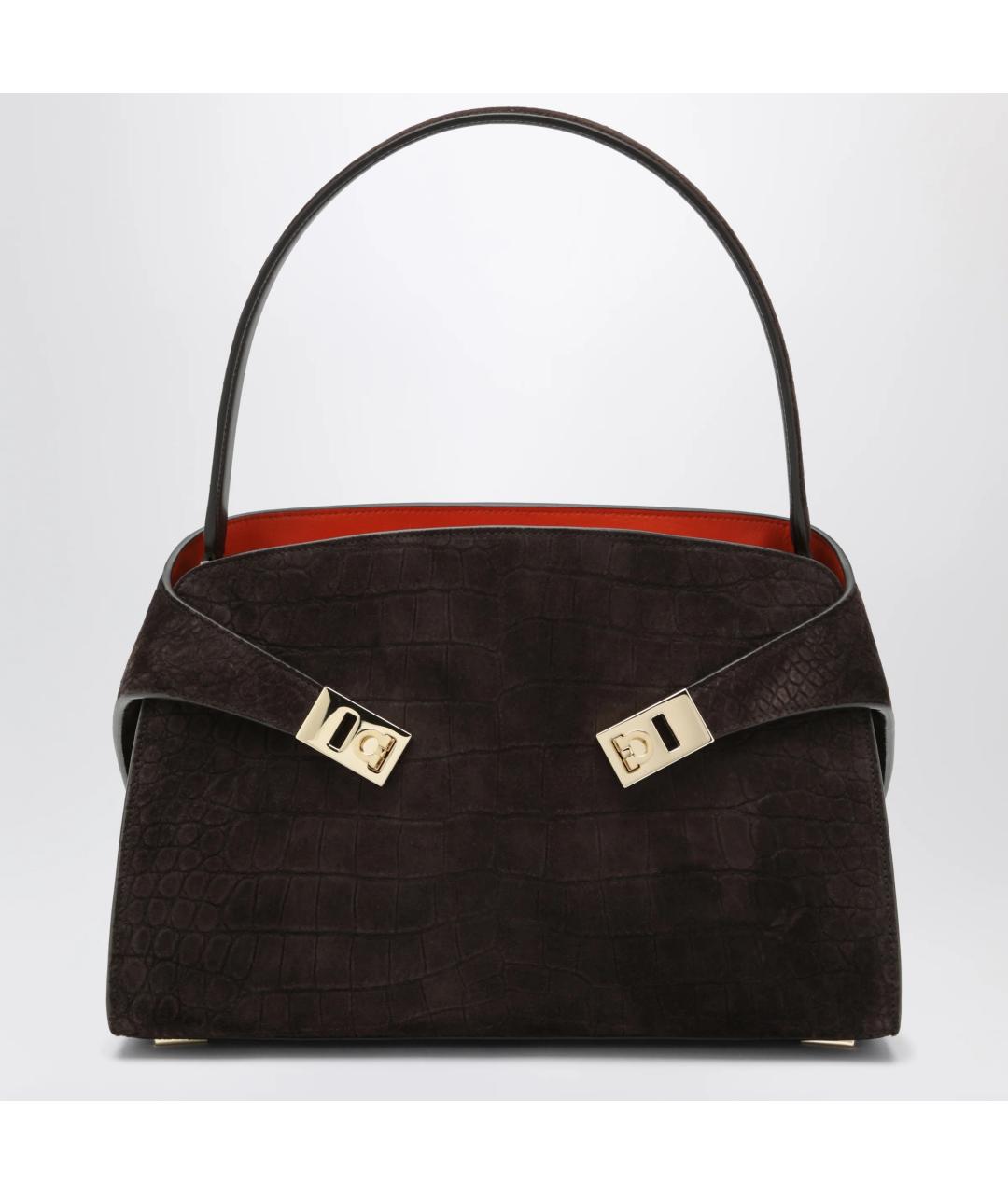 FERRAGAMO Коричневая кожаная сумка тоут, фото 3