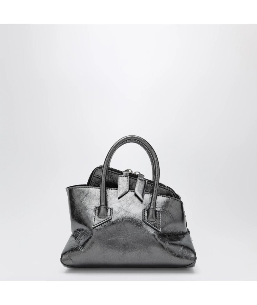 THE ATTICO Серая кожаная сумка тоут, фото 3