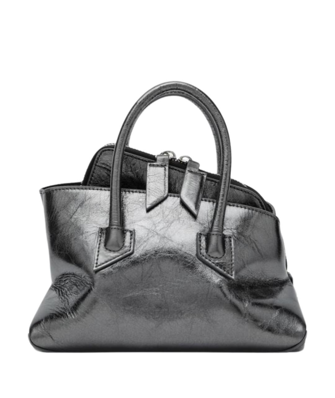 THE ATTICO Серая кожаная сумка тоут, фото 1