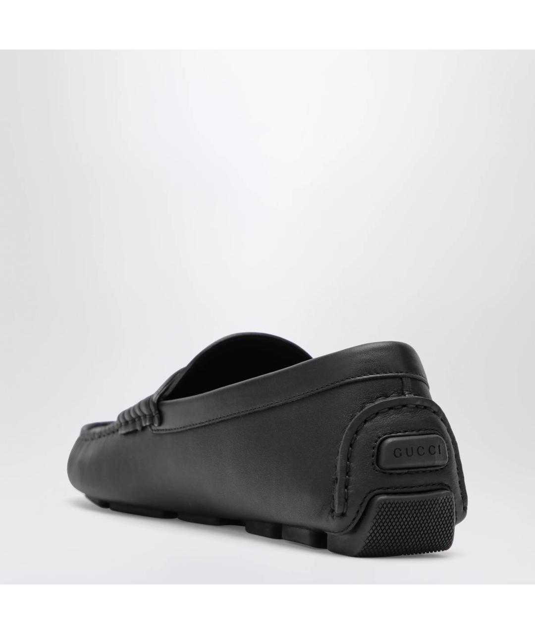 GUCCI Черные кожаные мокасины, фото 2
