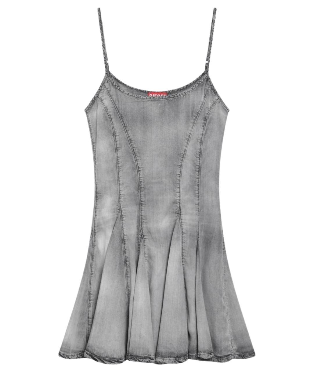 DIESEL Серое хлопковое повседневное платье, фото 1