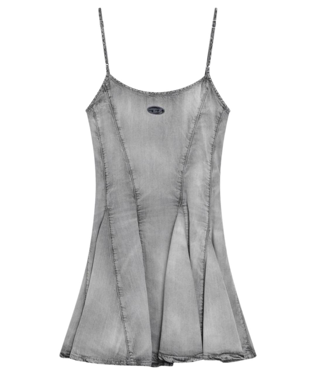 DIESEL Серое хлопковое повседневное платье, фото 2