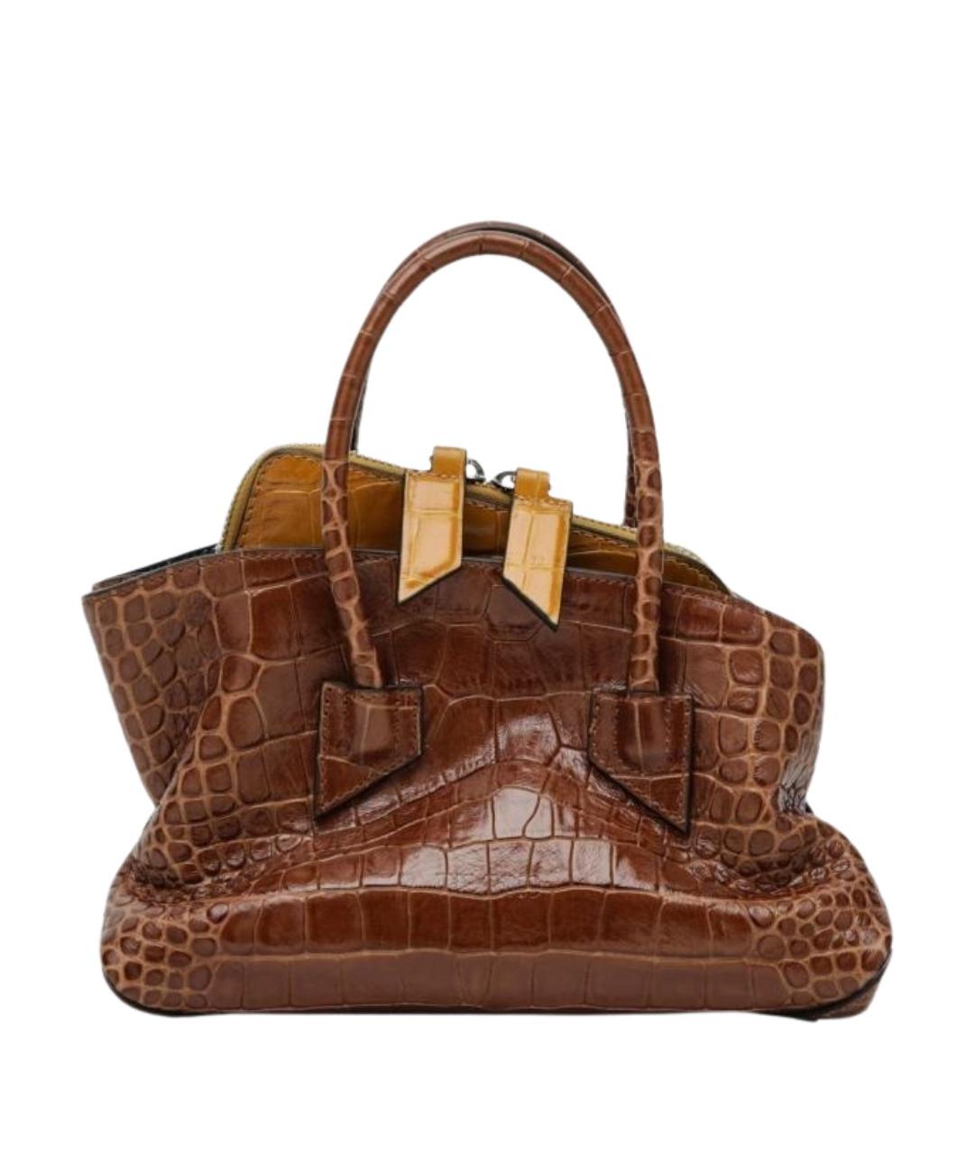 THE ATTICO Коричневая кожаная сумка тоут, фото 1