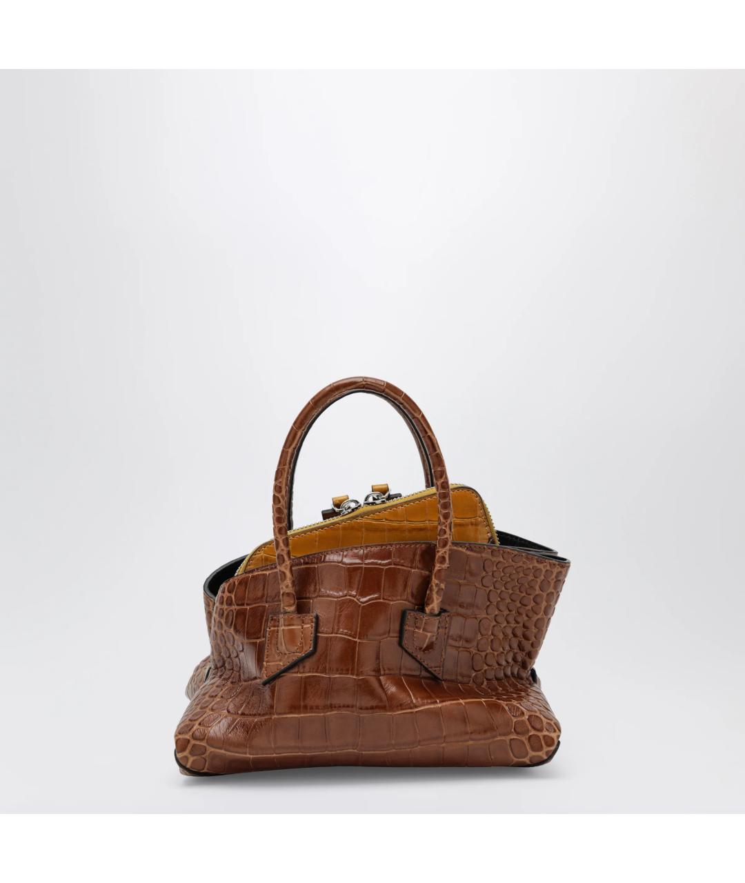 THE ATTICO Коричневая кожаная сумка тоут, фото 2